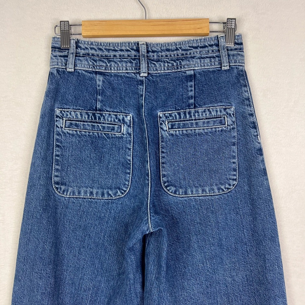 Free People We The Free Indigo Blue Colette High Waisted Wide Leg Jeans Size 26 - Picture 7 of 14